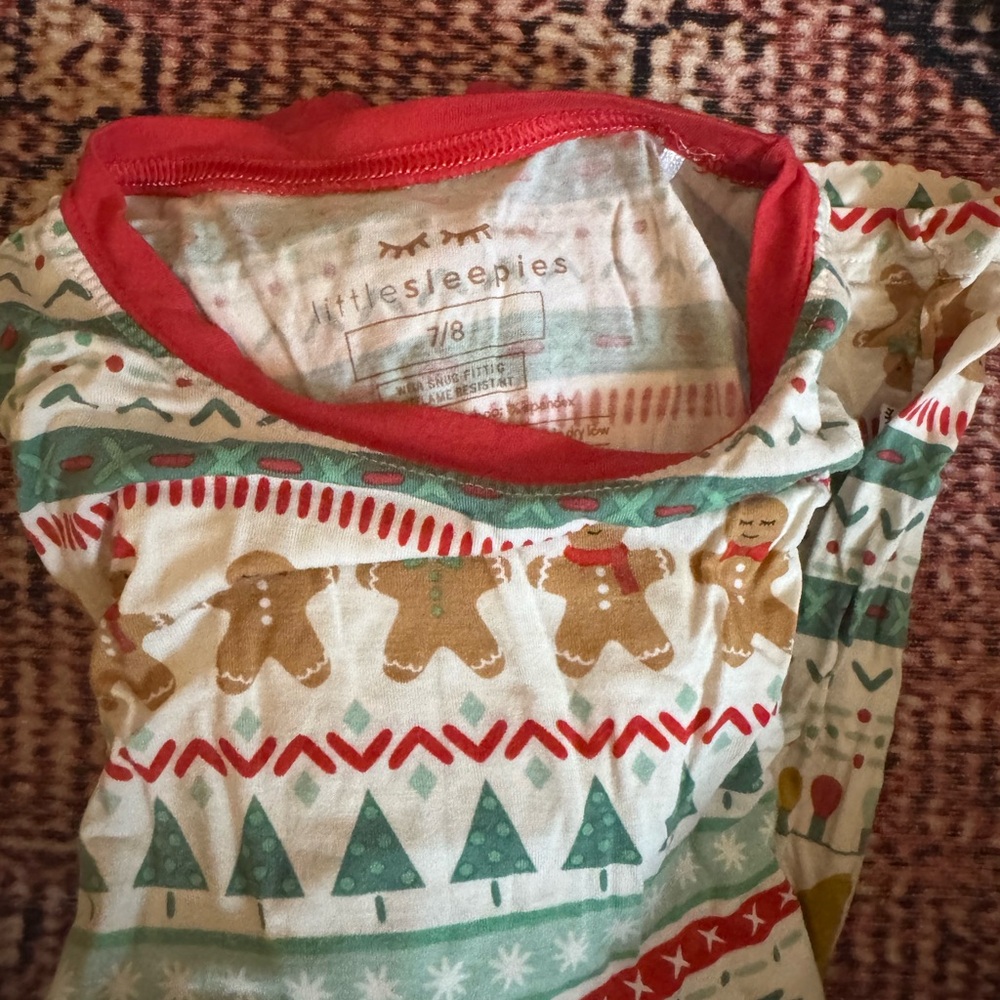 Little Sleepies Gingerbread Kids Pajamas - Red and Green